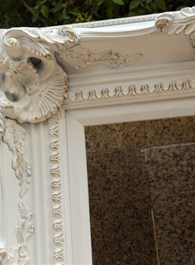 欧式实木角花框定制油画框白色做旧画框相框宽度13厚度8.5cm