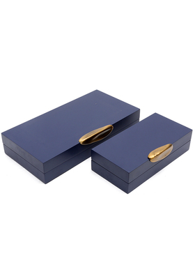 现代简约家居样板房装饰摆件实木收纳盒卧室衣帽间珠宝首饰盒装饰