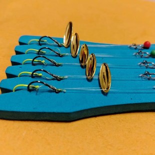 天外仙微物利器g5*15mm叩甲虫改进型双钩瓜子亮片钓组 路亚套装5