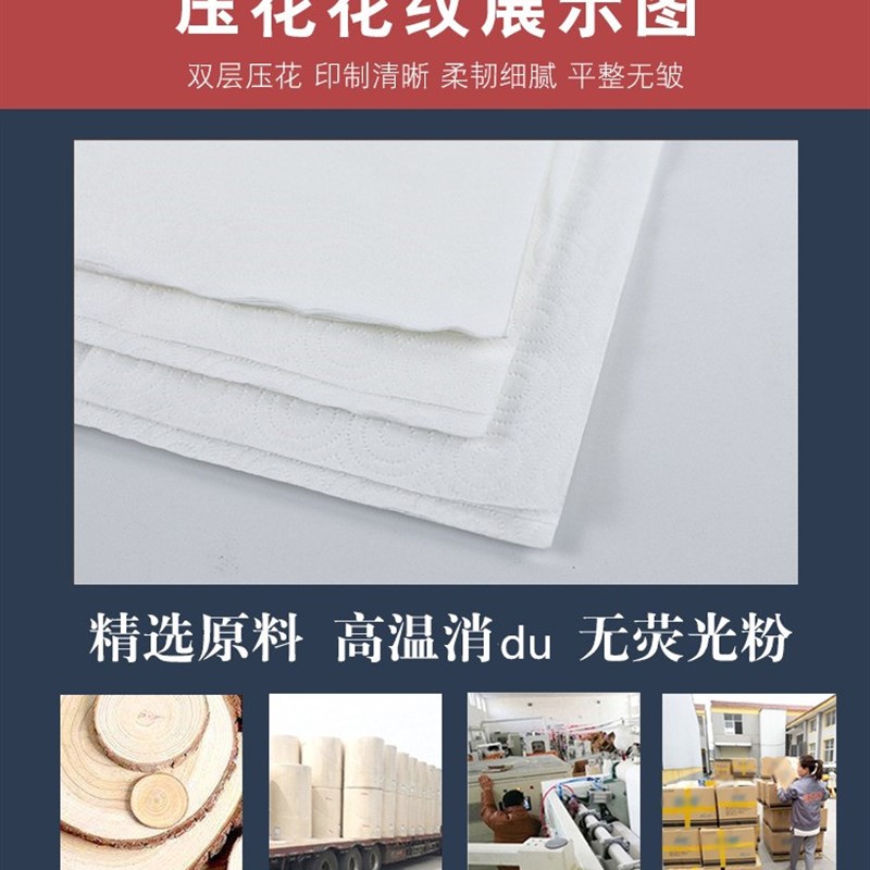 40cm西餐大张牛排餐巾纸餐饮特大号抽纸一次性正方形口布纸可定制