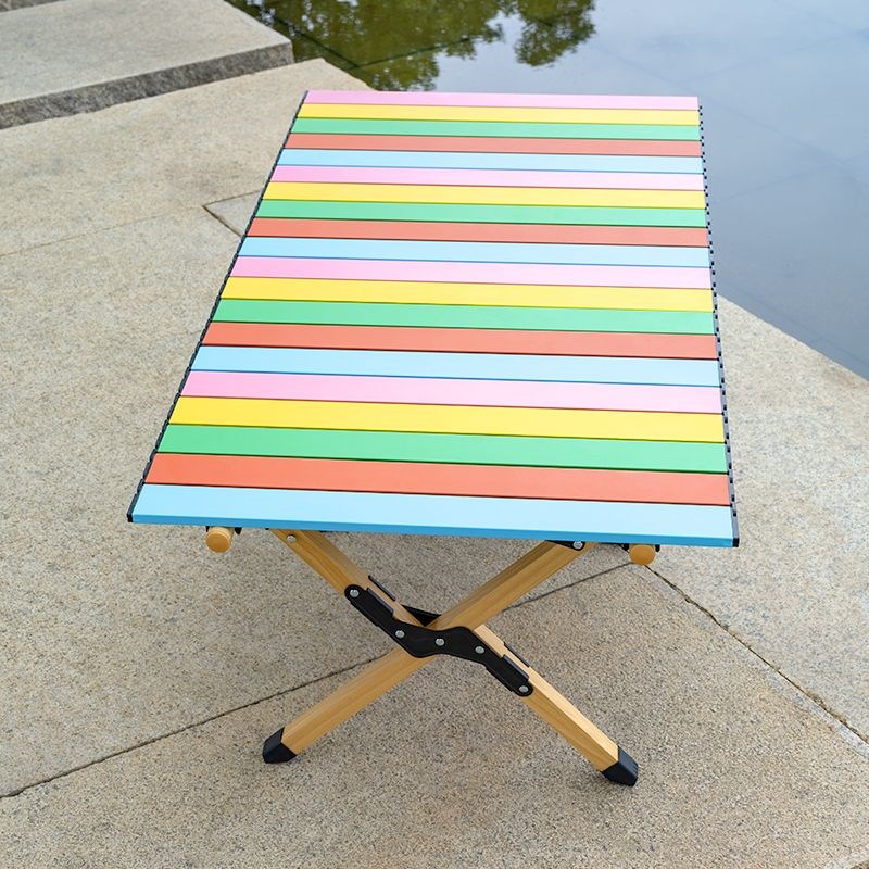 户外折叠桌露营蛋卷桌彩色便L携折叠桌子摆摊桌椅