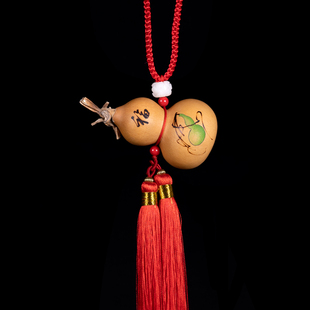 葫仙天然小葫芦挂件手工艺烙画针刺针画雕刻家居摆件汽车挂件挂饰