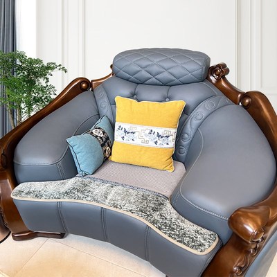 高端乌金木实木沙发垫异形不规则A2023新款贵妃沙发套弧形四季