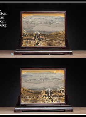 内有多款超级福利广西国画石天然奇石G草花石方形屏风客厅摆件送