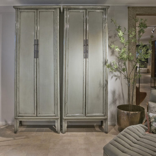 新中式实木双门衣柜复古储物柜卧室衣橱酒店民宿仿古多功能收纳柜