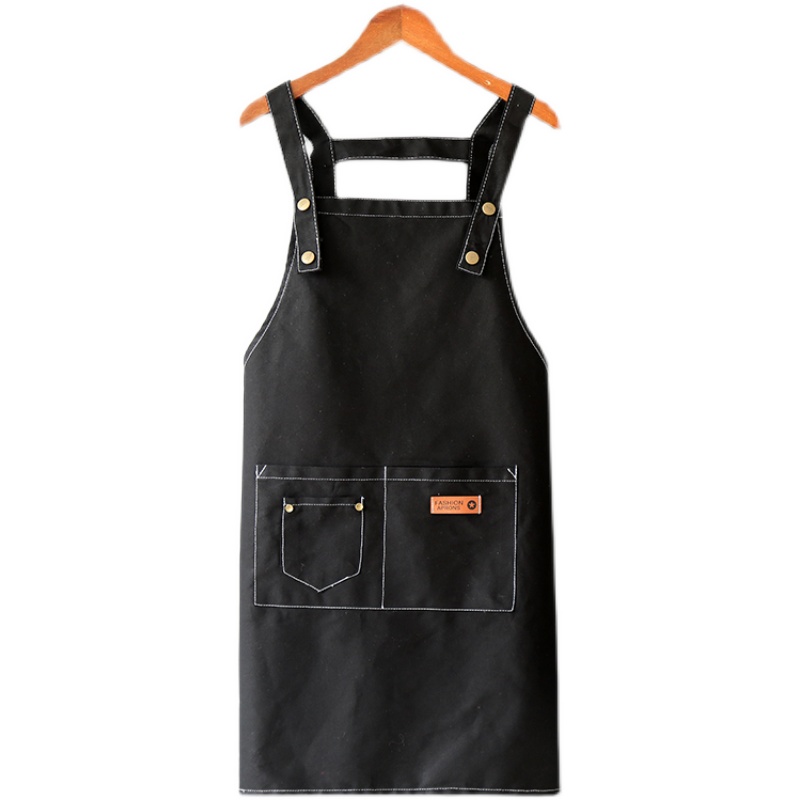 帆布日式无袖工作服印字围裙女加肥加大号定制logo200.斤男士印字