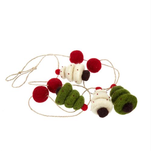 SwanLace好物羊毛毡麋鹿圣诞老人松树塔小球松果橡果圣诞树挂饰串