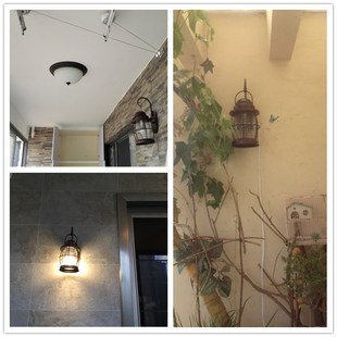 玻璃阳光房灯侧装户外阳台专用壁灯防水庭院室外露台复古超亮灯具