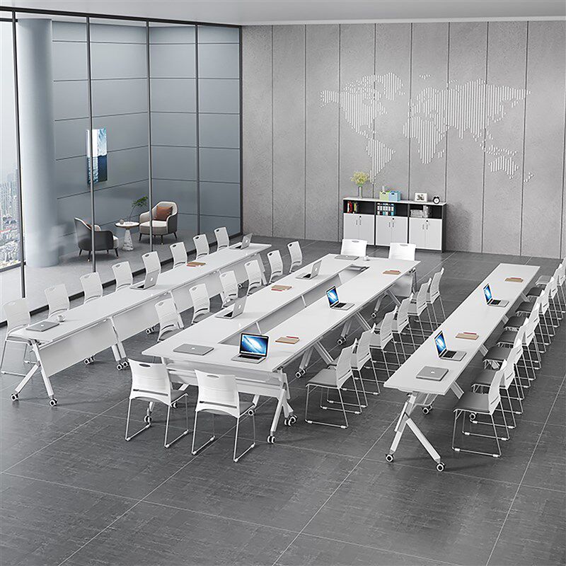 折叠培训会议桌椅组合学生课桌可移动拼接多功能办公长条桌会议桌