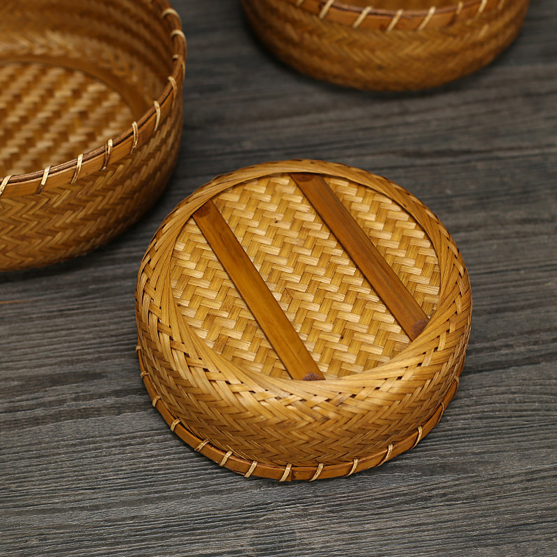 做旧手工竹篮茶点盘桌面收纳筐杂物筐复古簸箕果盘中国风茶具收纳,特色手工艺,竹编/竹雕,淘宝优惠券,粉丝福利购,淘宝优惠卷
