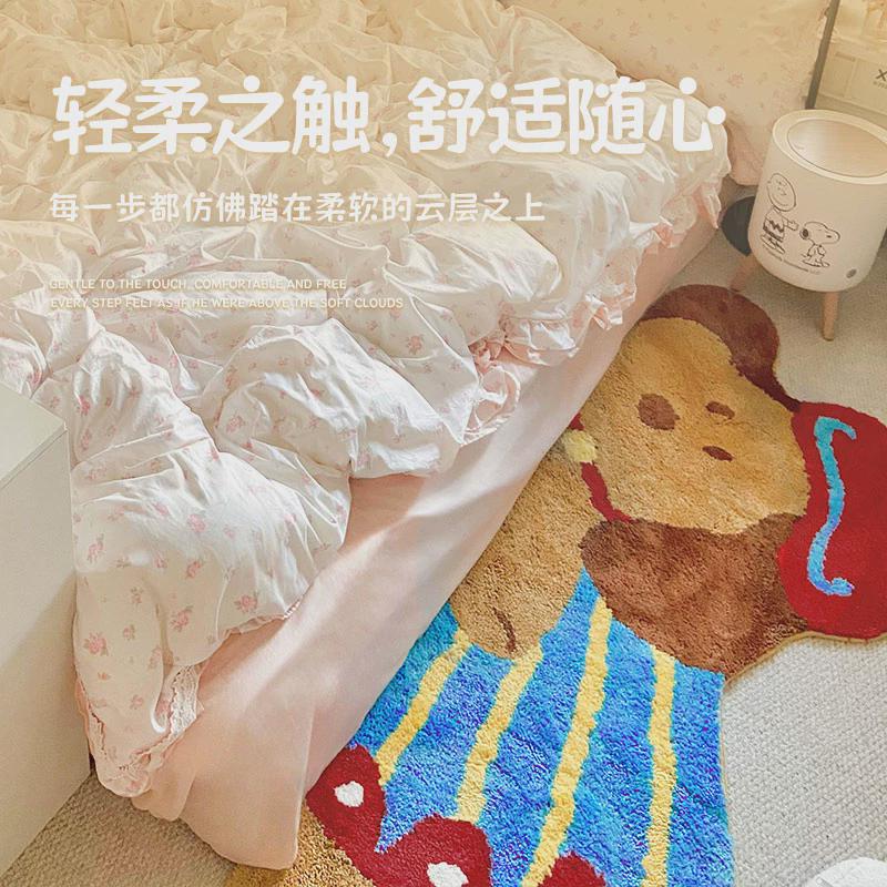多巴胺趴b趴狗地毯植绒地毯客厅毛毯可爱卧室床边毯吸水垫簇绒地