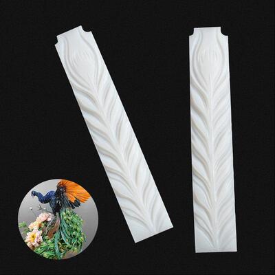 面 面塑孔雀凤凰尾巴矽胶模具面 面塑工具泥塑翻糖印花模具龙凤花