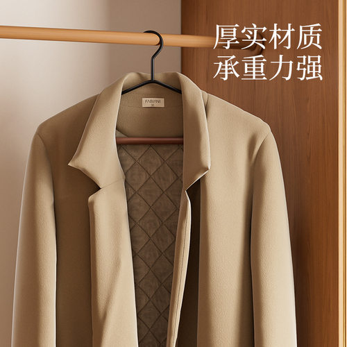 轻奢榉木铁艺宽肩衣架北欧风格衣柜衣帽间木质家用大衣挂防滑无痕