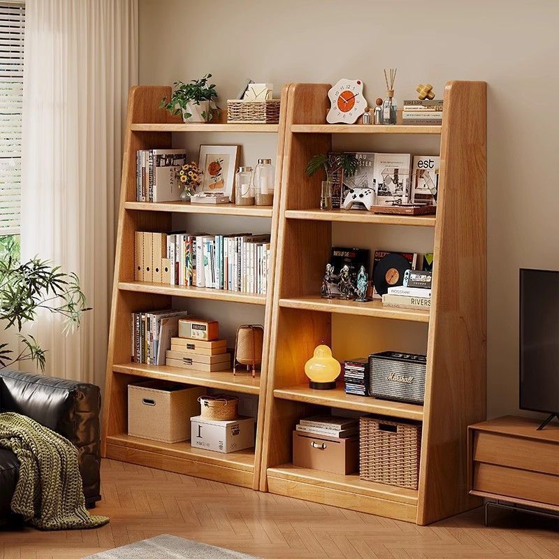 实木书架梯形松木置物架