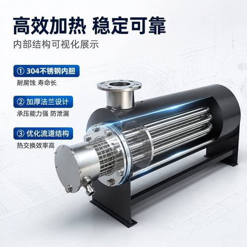 工业导管油道控加热器5kw耐温压空气氮气蒸汽热纯水加热可配电箱