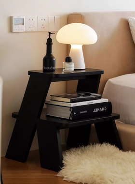 中复古实木菲多梯凳子多功能两用家门口换鞋小边茶几矮垫踩脚踏板