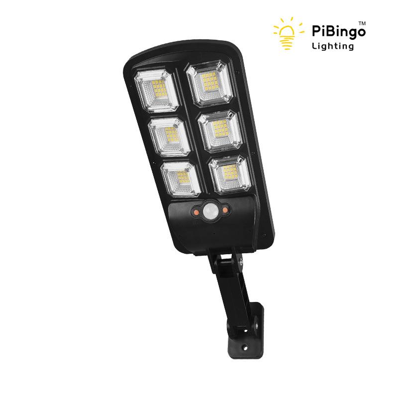 10月660遥控户外太阳能庭院灯人体感应LED路灯96LED墙壁灯6眼智能
