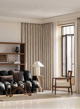 1PC新款唐顿庄园灰色窗帘客厅卧室装饰窗帘个性装饰穿杆窗纱窗帘