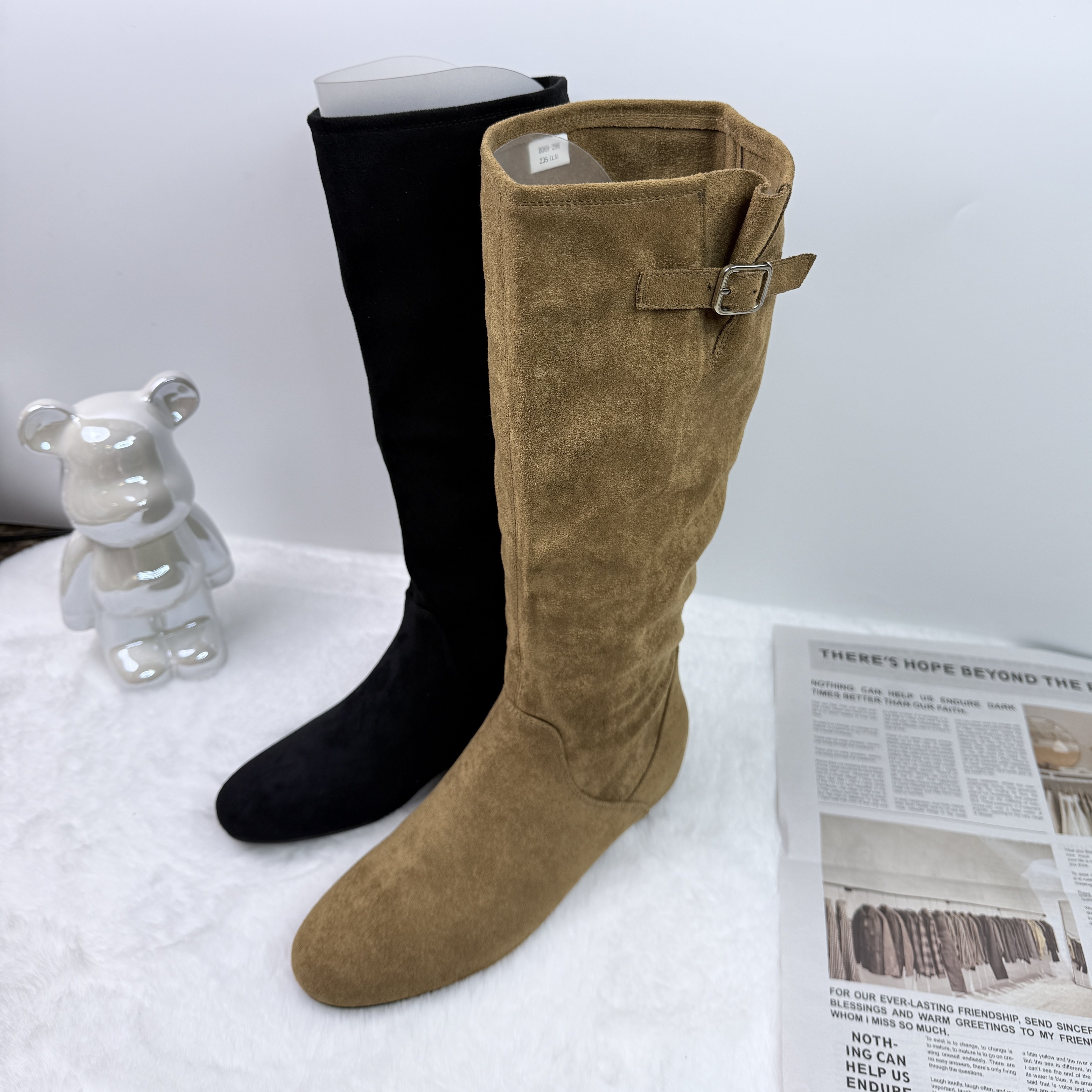 绒面长靴女2025新款复古风不过膝高筒骑士靴显瘦褶皱堆堆靴,女鞋,骑士靴,淘宝优惠券,粉丝福利购,淘宝优惠卷