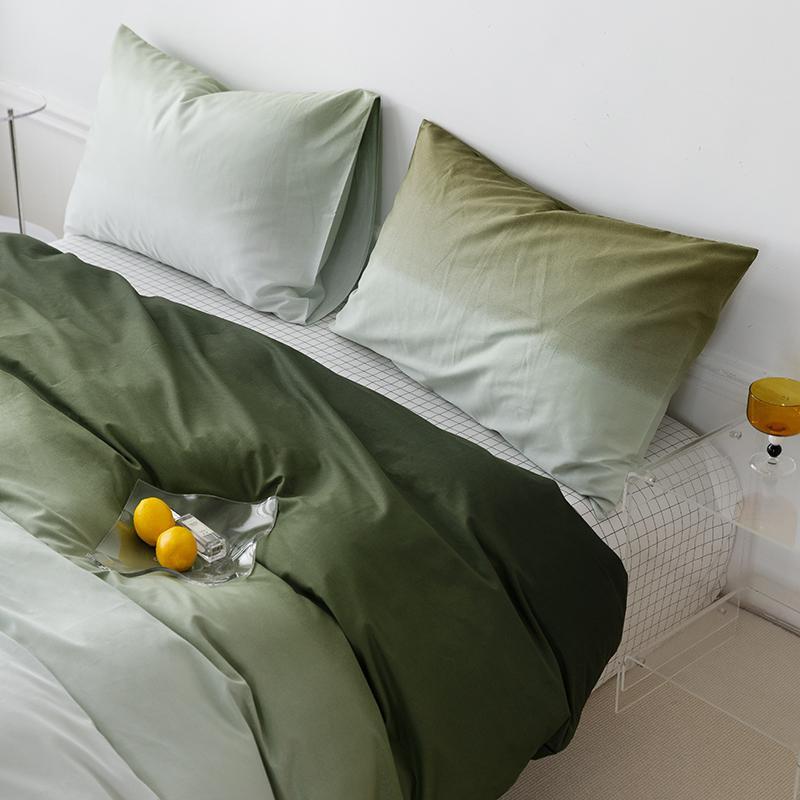 渐变色40支全棉四件套纯棉被套 2023简约床单被罩南通床上三件套