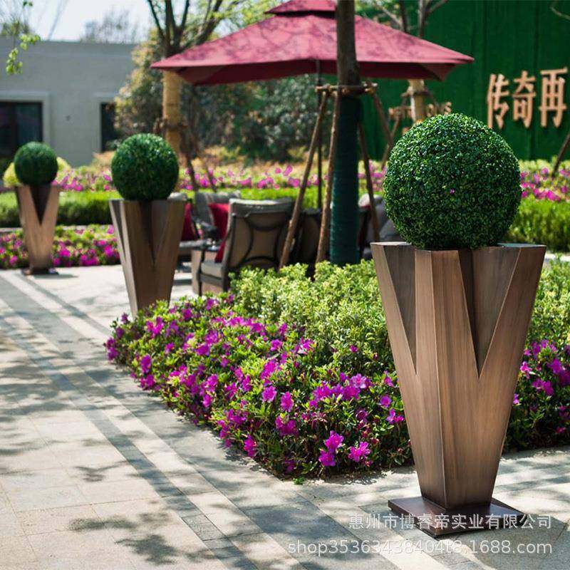 厂家现货玻璃钢花盆商场花钵户外花箱售楼部花器广场种植池大花池