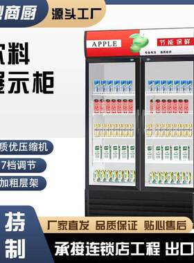 饮料展示柜超市便利店饮料啤酒展示柜四门商用冷柜低温奶制品冷藏