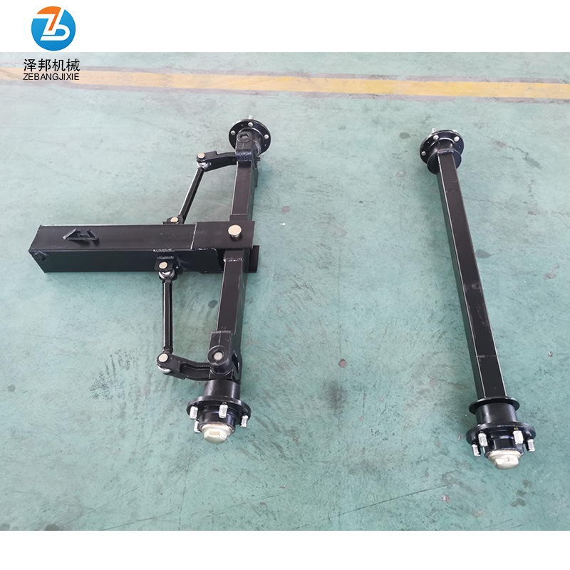 四轮前桥转向拖车车桥 拖车轴定制改装配件前后桥总成厂家定制