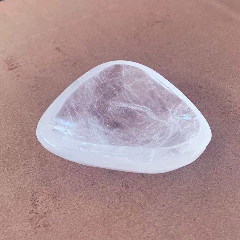 天然白水晶原石碗 水晶工艺品饰品净化消磁水晶雕刻家居装饰摆件