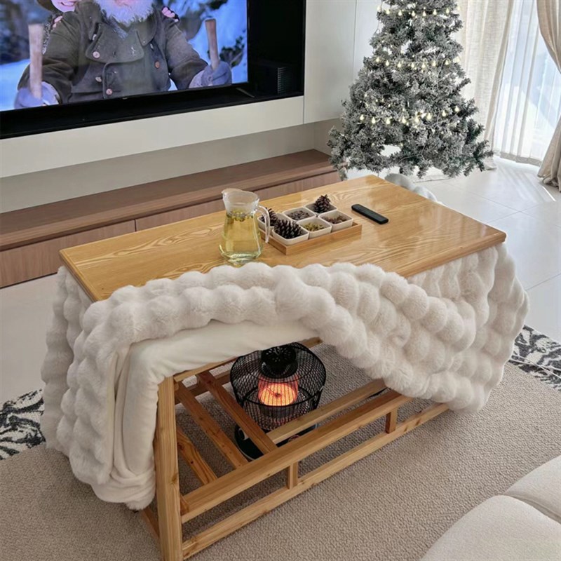 烤火被子长方形泡泡兔毛毯法兰绒四季F午睡沙发毯珊瑚绒空调盖毯