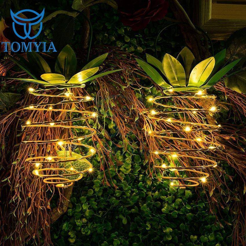 厂家货源太阳能铁艺菠萝灯 led花园铜丝景观灯 户外防水铜线灯