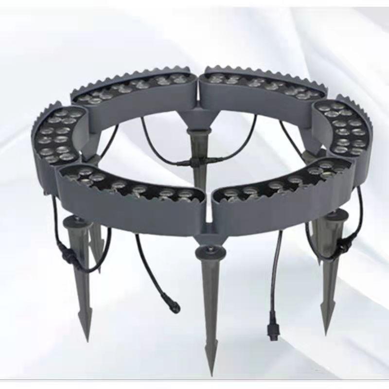 环形抱柱灯LED48W60W72抱树灯防水W96W220V七彩户外防水景观 射灯