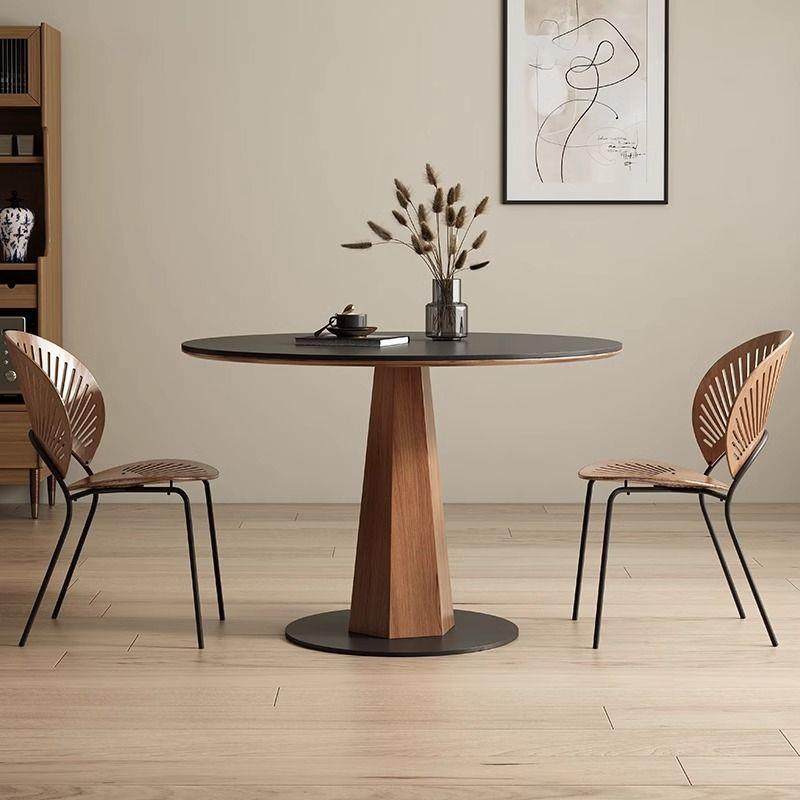 中古风圆形德利丰岩板餐桌实木复古小户型现代简约圆桌餐厅饭桌,3C数码配件,其它配件,淘宝优惠券,粉丝福利购,淘宝优惠卷