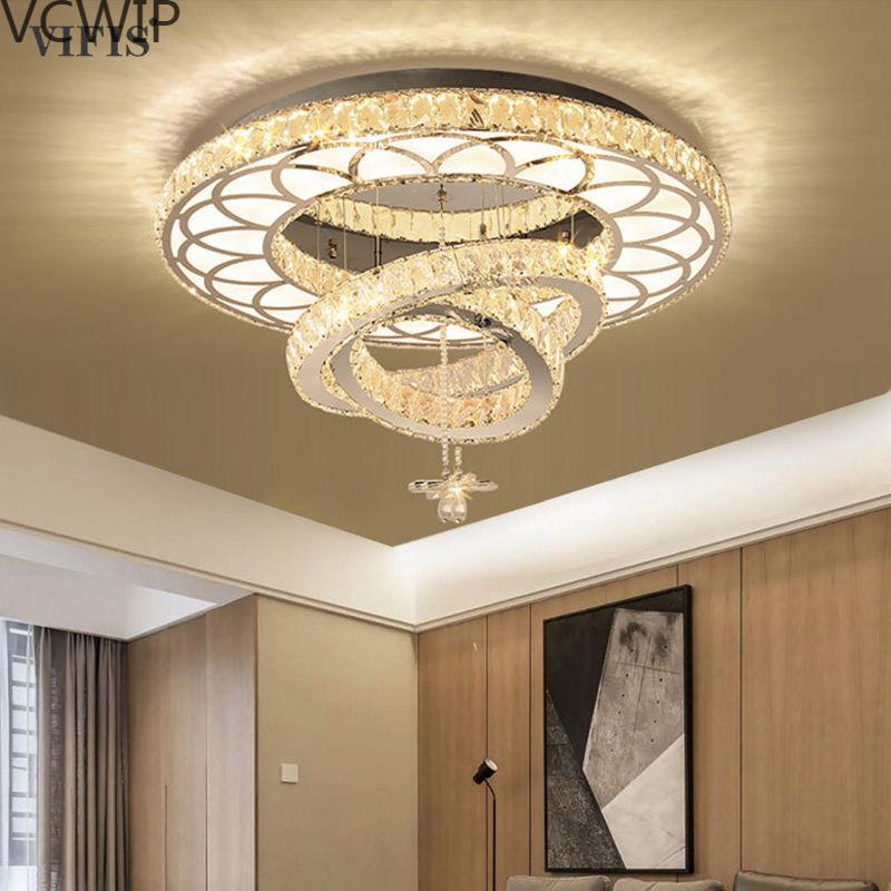 led水晶灯客厅灯卧室餐厅灯吊线K9水晶圆形简约leb