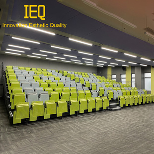 报告厅伸手看台座席电动带阶梯缩动收纳观众椅折叠剧场连排椅