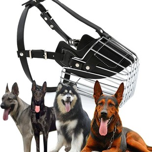 狗嘴罩马犬德牧专用大型防咬人口罩防乱吃防叫不锈钢铁嘴套口笼