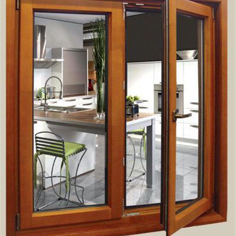 瑞明节能门窗定制断桥铝合金铝木复合铝包木内开内倒窗户封阳台