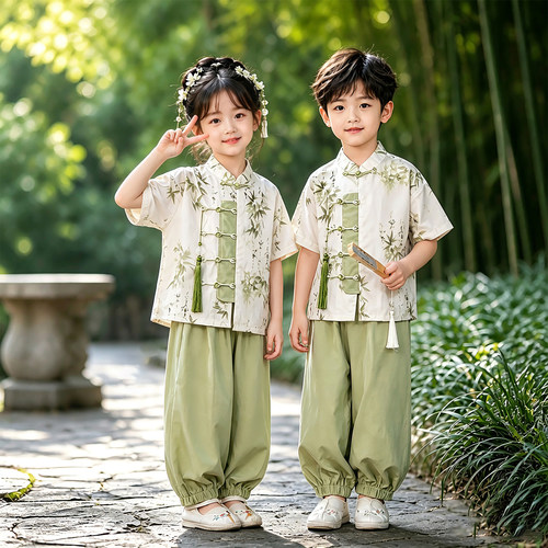 儿童中国风演出服幼儿园合唱班服