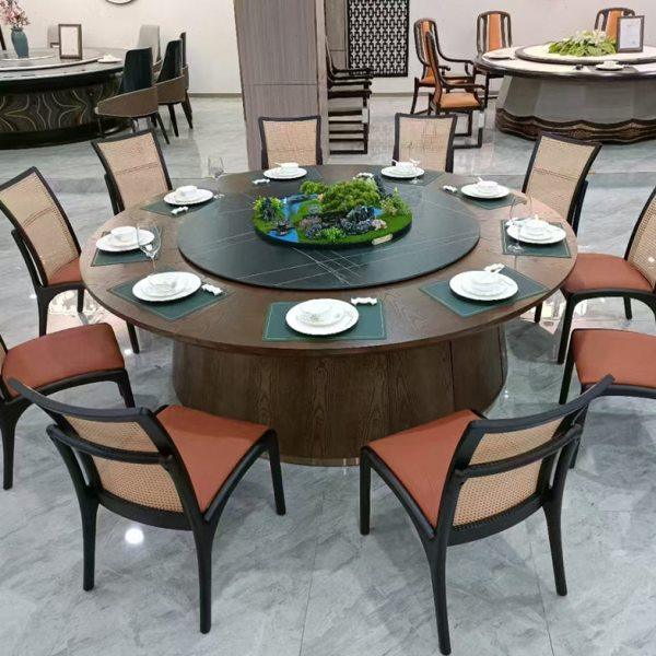 酒店新中式大理石带转盘电动大圆桌12人15人18人餐厅饭店岩板餐桌,商业/办公家具,火锅桌,淘宝优惠券,粉丝福利购,淘宝优惠卷