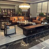 新中式 实木沙发组合现代高端别墅客厅大小户型中国风会所禅意家具
