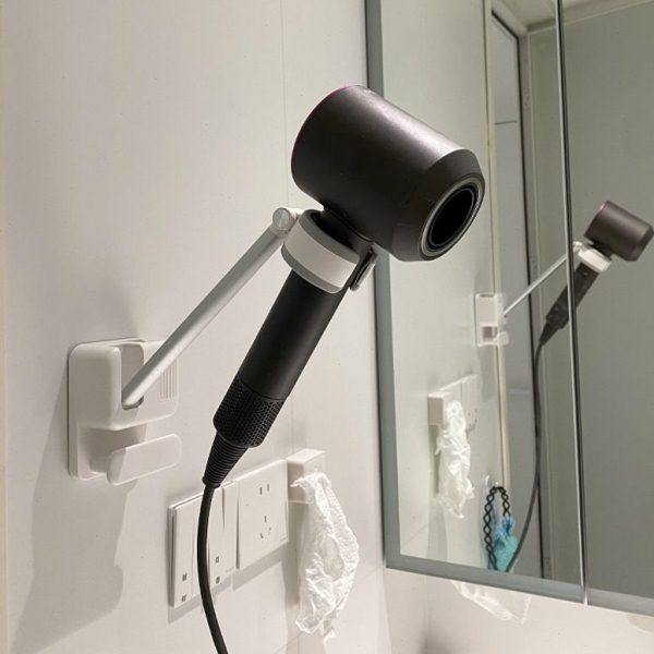 懒人吹风机解放支架手专用卫生间置物架感壁挂高级可调节双免打孔