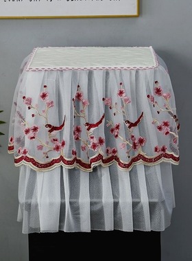 茶吧机顶部防尘罩方形盖布刺绣蕾丝饮水机套水桶套子茶吧机防尘罩