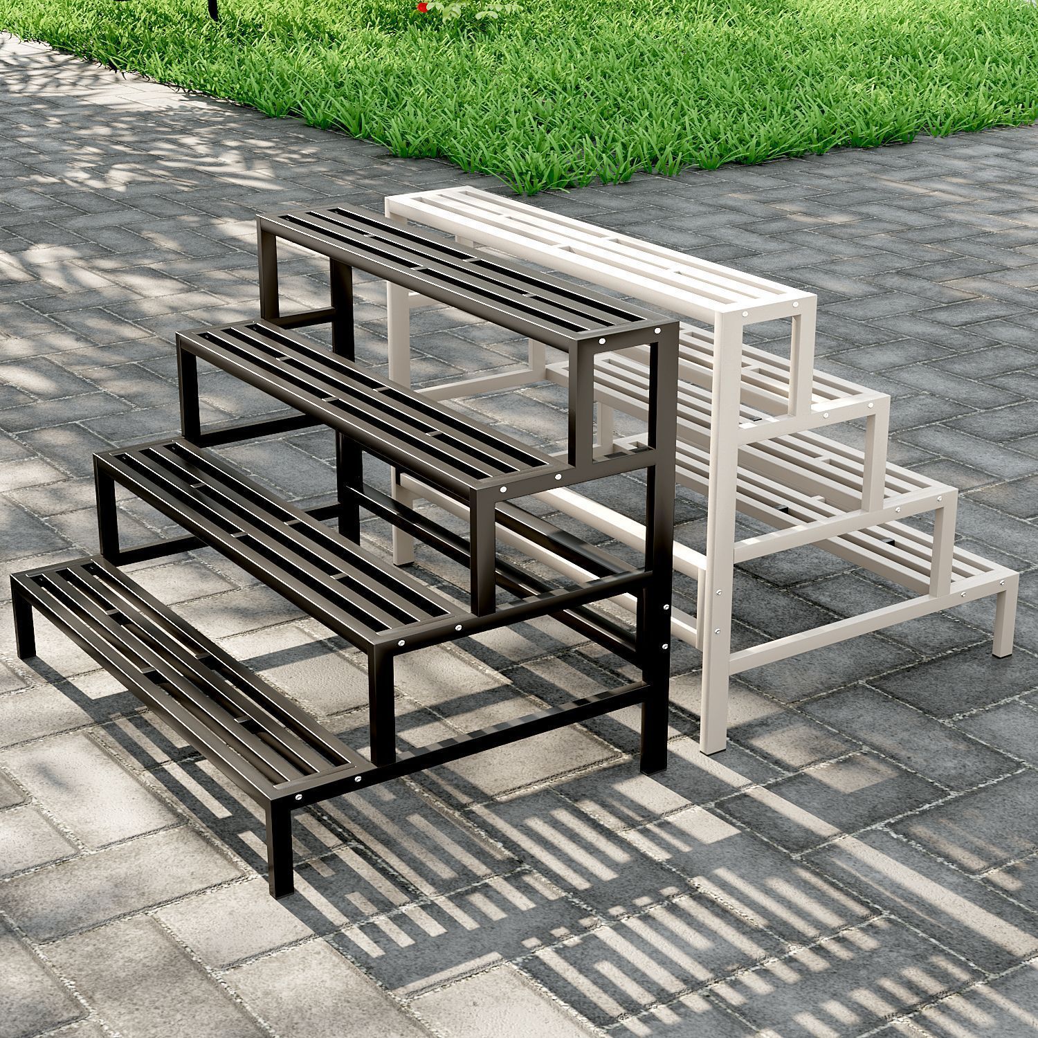 家用防冻花架阳台花架子多层阶梯式防水防锈多肉室内外铁艺花架户