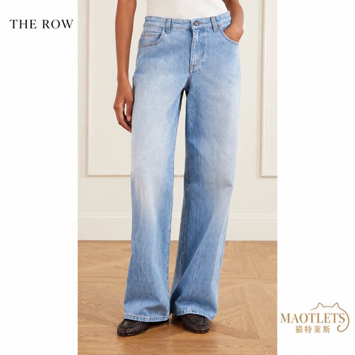 The Row 经典款 Eglitta 中低腰水洗蓝阔腿牛仔裤蓝 28码