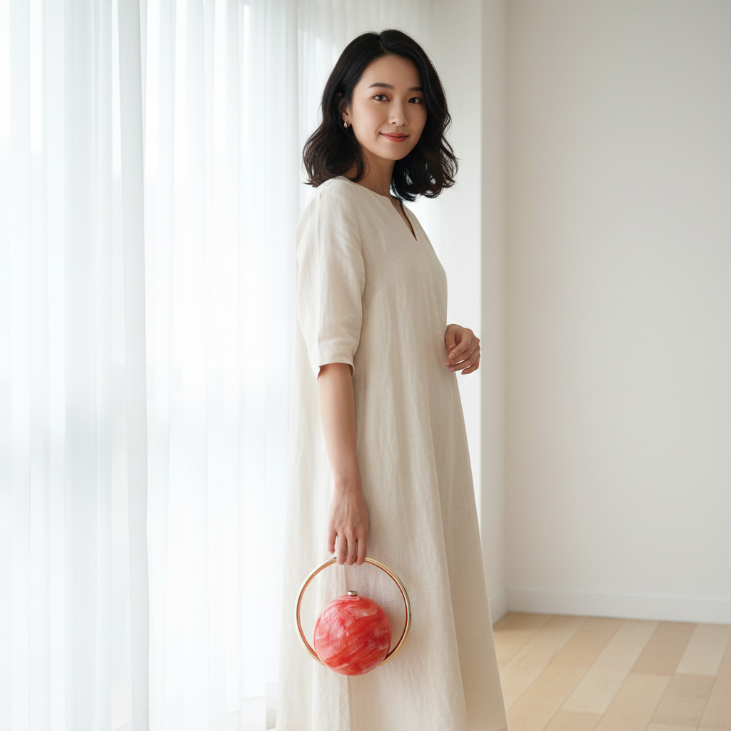 香薰机配件2025新款球形金属手柄粉色大理石纹高级感晚宴包