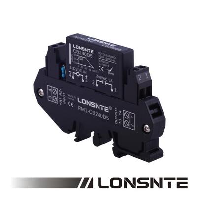 LONSNTE蓝石固态继电器RM1-CB380D3交流380VAC3A导轨模组超薄SSR