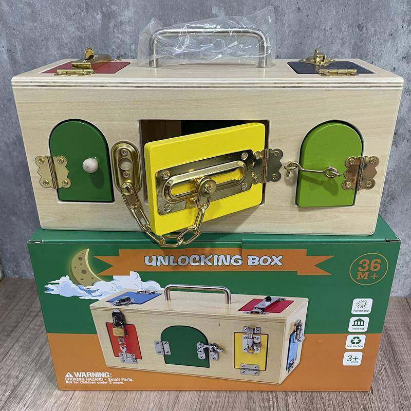 儿童早教蒙特梭利教具锁箱3-6岁男孩宝宝益智钥匙开锁忙碌箱玩具,电子元器件市场,其它元器件,淘宝优惠券,粉丝福利购,淘宝优惠卷