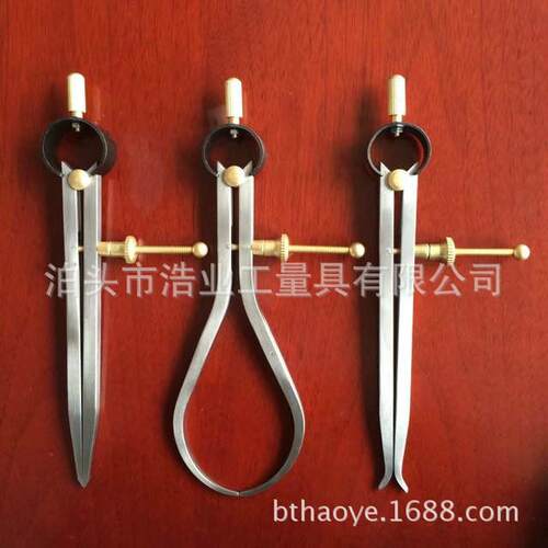 3件套弹簧卡规6弹簧内卡规8”弹簧外卡规弹簧分规10内外径卡尺