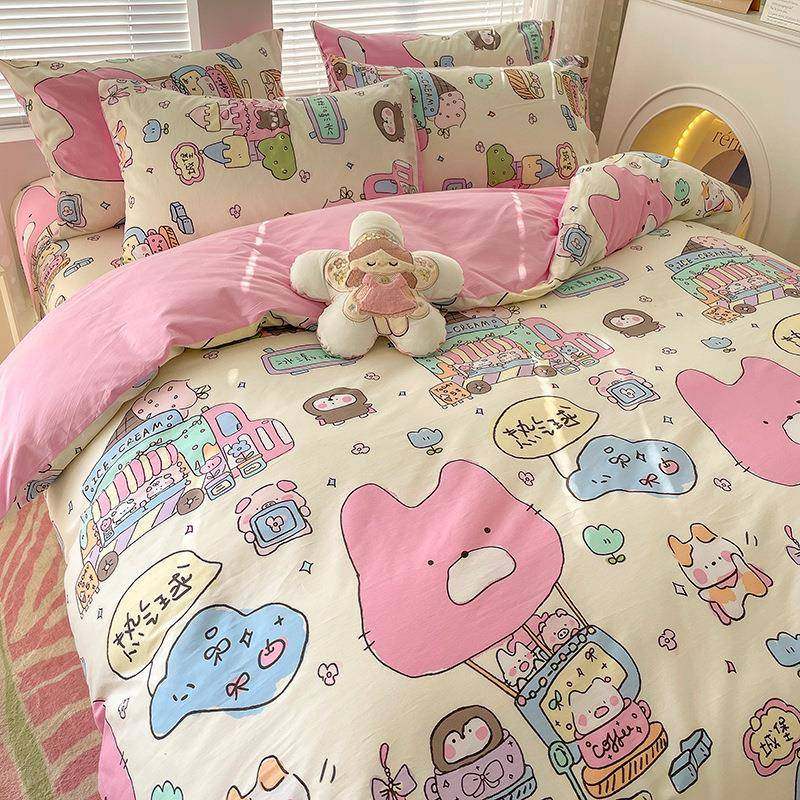 儿童卡通秋冬100全棉床上四件套纯棉床品被套床单三件套粉色女孩4,特色手工艺,其他特色工艺品,淘宝优惠券,粉丝福利购,淘宝优惠卷