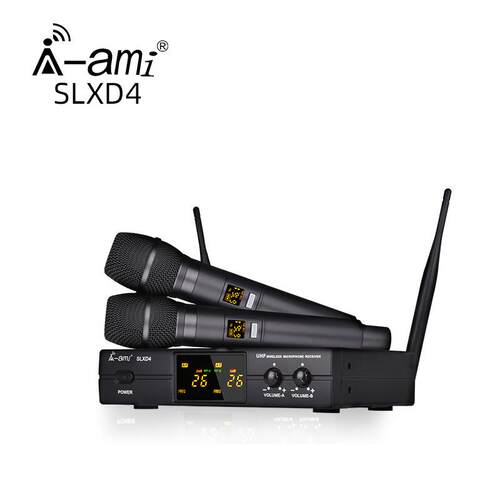 AMI无线麦克风U段一拖二SLXD4话筒小机型演出教学家用唱歌舞台户