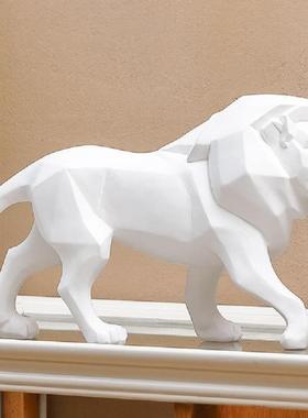 北欧树脂工艺品百兽大王狮子摆件家居电视柜办公室装饰品送礼佳品